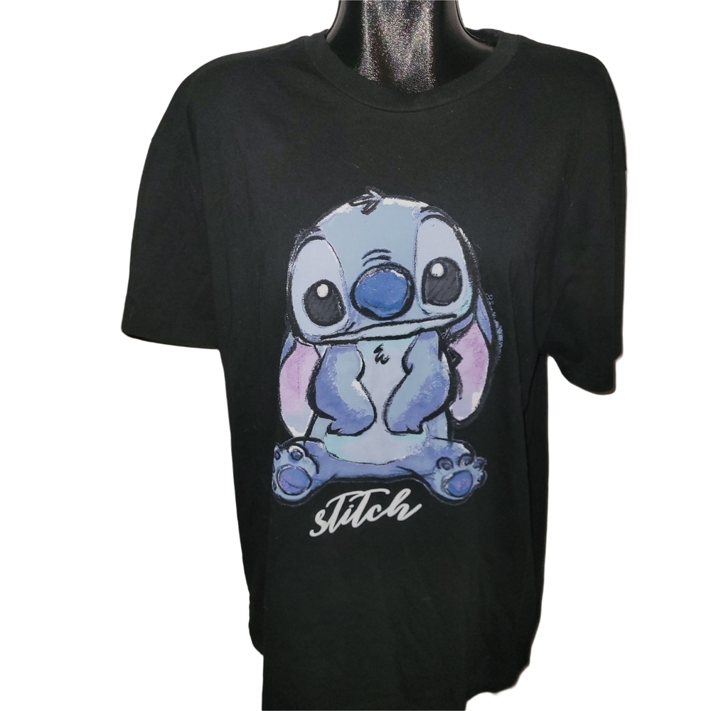 Disney Stitch Black Graphic Tee Size XXL